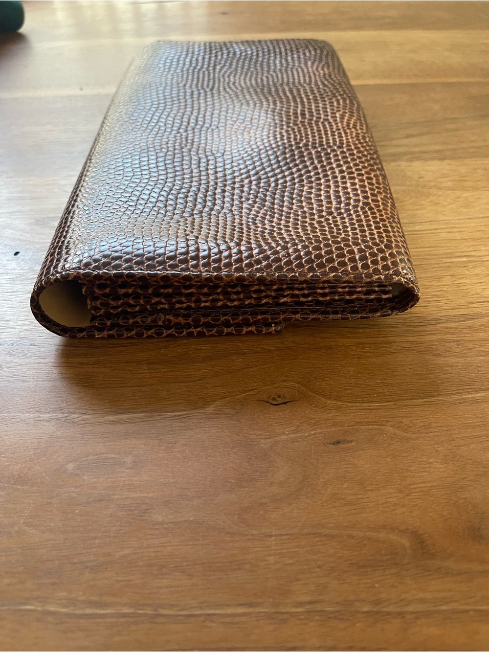 Smythson of the Bond Street snake Textured Leather Envelope travel Clutch wallet - Picture 16 of 16
